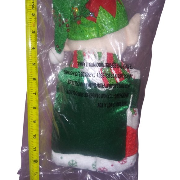 Lakeside Collection Holiday Hand and Bath Towels Set with Elf Plush Holder NEW - Picture 4 of 5